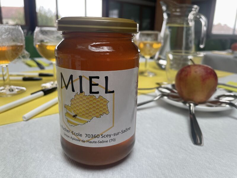 Pot de miel du Rucher-École de Scey-sur-Saône, Union Apicole 70